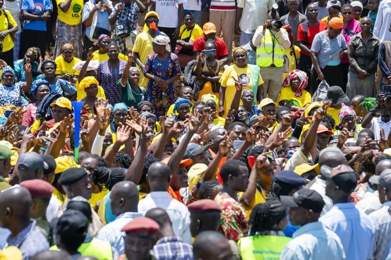Members of the public at a rally attended by President William Ruto.The president used the developement to attack opposition leaders for allegedly body shaming him. Photo/Courtesy