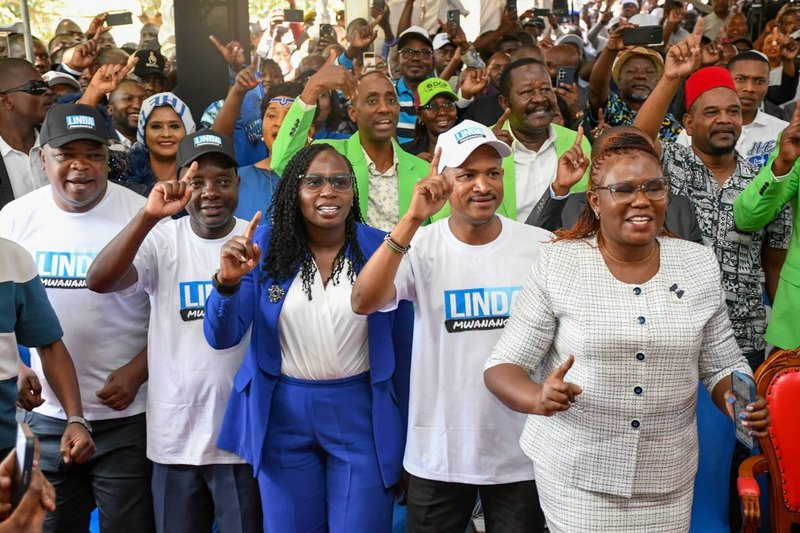 Members of Linda Mwananchi movement party follow proceedings during the launch in Nairobi